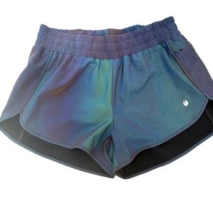 Flexliving Rainbow Holograpic‎ Reflective Activewear Running Shorts Small